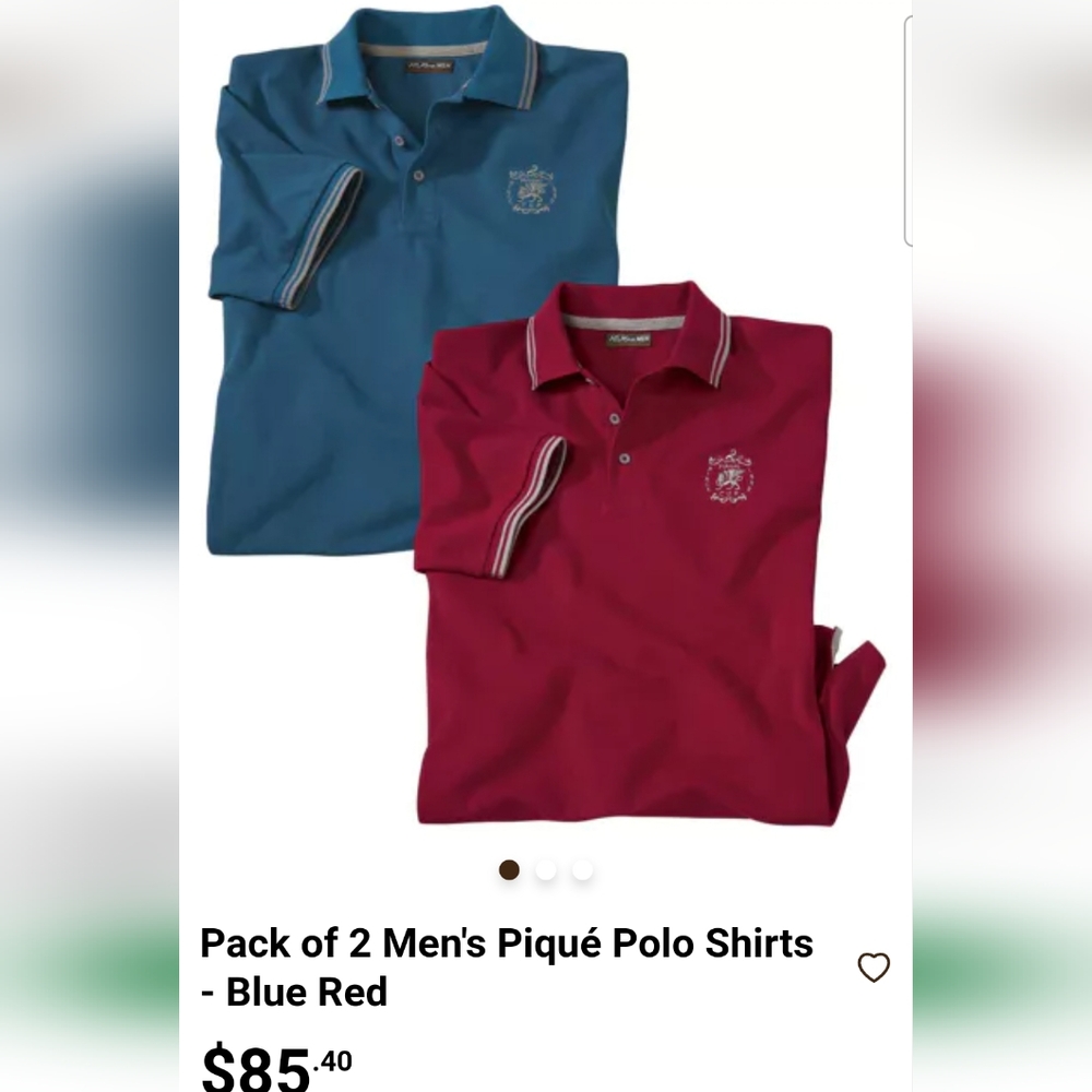 Atlasformen 2 mens short sleeved polo bundle red and blue green XL shirts